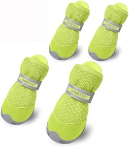 QUMY 4PCS Dog Shoes for Small Dogs, Hot Pavement Summer Puppy Dog Boots & Paw Protectors with Soft Anti-Slip Rubber Sole, Mesh Breathable Dog Booties for Hardfloors, Walking Running