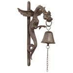 Design Toscano QH8206 Florentine Dragon Gothic Decor Hanging Bell Wall Sculpture, 12 Inch, Single