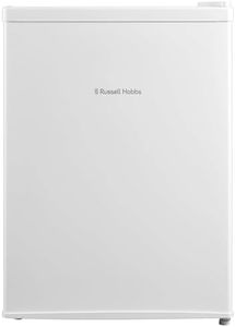 Russell Hobbs Table Top Larder Mini Fridge 66L Capacity, Reversible Door & Adjustable Feet, 0 to 8 Degrees Manual Temperature Control, White RH67TTLF0E1W