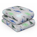 OHS Weighted Blanket Teddy Fleece 3kg Dino Grey, Heavy Blanket Sleep Therapy Autism Insomnia Anxiety Relief for Adults, Single - 100 x 150cm - (Disclaimer:Only Suitable for Age 3+Years)