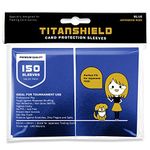 TitanShield (150 Sleeves/Blue) Small Japanese Sized Trading Card Sleeves Deck Protector for Yu-Gi-Oh, Cardfight!! Vanguard & More