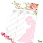 Pink Bee Parties Guess Mums Tum Baby in Bloom Theme - Baby Shower Game - Pink