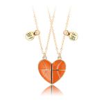 CERSLIMO Basketball Gifts for Boys Girls, 2 Pcs Matching Basketball Necklaces for Best Friend Gift | Magnetic Bff Friendship Gifts for Friend Birthday Graduation Christmas Best Friend Necklace, Gold