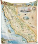 California State Map Fleece Blanket - Hand-Drawn Original Art - Soft, Cozy, and Warm Throw Blanket for Couch - Unique Gift - 58"x 50"