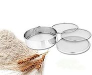 Spinfluencs 4 in 1 Stainless Steel Interchangeable Sieve Set, Flour, Spices, Food Strainers, Atta Chalni, Atta Maida Strainer (Set Of-04 Chalni)