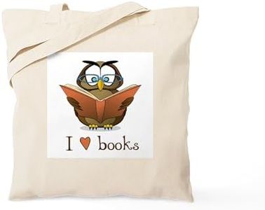 CafePress Book Owl I Love Books Tote Bag Natural Canvas Tote Bag, Reusable Shopping Bag