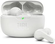 JBL Wave Beam In-Ear Wireless Earbuds with IP54 and IPX2 Waterproofing, Hands-Free Calling and 32-Hour Battery Life, White