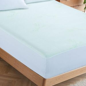 Ricoco Bamboo Waterproof Mattress Protector Queen Size Breathable Bamboo Mattress Protector, Hypoallergenic Fully Fitted (Queen Size)