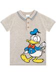 Disney Boys Donald Duck Polo Shirt Short Sleeve Knitted Top for Kids Grey 6-7 Years