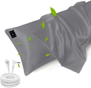 VAJOOCLL Grounding Pillow Case Silver Conductivity Grounding Pillowcase for Sleeping Grounding Pillowcase with Grounding Cord(20x30Inch)