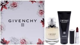 LInterdit by Givenchy for Women - 3 Pc Gift Set 2.7oz EDP Spray, 2.5oz Body Milk, 0.05oz Lipstick