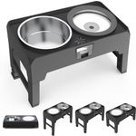 Elevated Dog Bowls | Raised Dog Bowl Food and Water Feeding Station | 2 Stainless Steel Dog Bowls | Height-Adjustable Dog Feeder Bowls | Medium & Large Dogs Pets