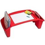 Mind Reader Kids Lap Desk, Activity Tray, Drawing, Stackable, Classroom, Portable, Plastic, 56.5L x 27.3W x 21.6H cm, Red