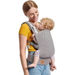 Kinderkraft Baby Carrier NINO Confetti Ergonomic Sling, Holder, Lightweight, Confortable, Ajustable, 2 Carrying Position: Front and Backpack, for Newborn, from 3 Month to 20 kg, Gray, 1.0 Count