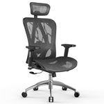 mfavour Ergonomic Office Chair Back Support, Comfortable Desk Chair with Soft 3D Armrest, Elastic Mesh Computer Chair for Desk, Comfy Swivel Work Chair for Home Office Study Game