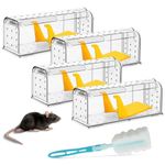 Sanfant Humane Mouse Traps & Rat Traps Live Catch and Release Washable Reusable for Indoors Outdoors, Pets and Children Friendly No Kill(4 Pack)