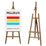 MEEDEN Painting Wooden Art Easel: Solid Beechwood Display Easel Stand Hold Canvas up to 43'' - Adjustable Easel from 57''-76" for Adults Student Studio Gallery - Walnut