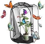 NFF57 Medium Portalbe Insect Butterfly Habitat kits Insect Butterfly Garden Mesh Net Cage Terrarium Stick Insect Tarantula Enclosure Tank Butterfly Farm House Faunarium 60 * 41 * 39cm