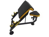 Body Maxx Bicep Preacher Curl Bench Bend Yellow Black