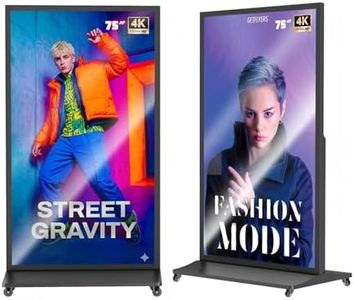 QIXZOCV MWE 75 Inch Full Screen Digital Signage Display, Indoor Advertising Display Kiosk, 4K UHD, Split Screen, Android OS, WiFi, CMS Remote Management, for Retail Business