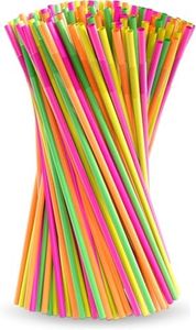 200 Pcs Extra Long Straws Disposable - Flexible Long Plastic Straws, Stretchable 17.1"- 19.5" for Tall Drinks & Tumblers, Easy to Bend for Different Shapes, Neon Colors for Parties & Special Occasions