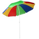 Nalu 5.3ft/1.6m Garden Beach Patio Tilting Tilt Multi coloured Umbrella Parasol Sun Shade Protection UPF40