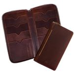 ABYS Genuine Leather Family Passport Holder for 8 Passports| RFID Blocking Passport and Card Holder|Travel Organizer for Men and Women(Wine Brown)