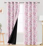 Ultimate Trends Premium Polyester Floral Printed 90% Blackout Curtains for Door, 7 feet, Pack of 2 Piece,Baby Pink, (UTCR-1534_BC_D)