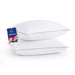 puredown® Goose Feathers Down Pillows - Made in USA Soft Medium Support Hotel Pillow, 100% Cotton Cover, Luxury Bed Pillows King Size Set of 2 Pack Feather Pillows