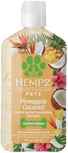 Hempz New Pet Shampoo, Deodorizing wash for Smelly Dogs or Cats, Tropical Coconut Scent, Dog & Cat Shampoo 17 oz.