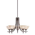 Kichler Lighting 1679OZ 5 Light Olympia Incandescent Chandelier, Old Bronze