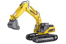 Huina CY1580 2.4G 23ch Full Alloy RC Excavator Constuction Vehicle, Yellow/Grey