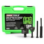 OEMTOOLS 37031 Power Steering Pulley Puller and Installer Kit, Removes and Installs Power Steering Pump Pulleys on Most Domestic Vehicles, Ford, GM, VW, green