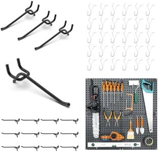 HUHOLE Black Pegboard Hooks 4 Inch, 25PC Heavy Duty + Metal Black Pegboard, 32" X 32"
