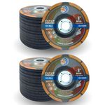 WA 25PCS - 5"x1/4"x7/8" Industrial Grade Depressed Center Grinding Wheels for Angle Grinder, Grinding Disc 5" Diameter, 1/4" Thickness, 7/8" Arbor (Black) 125x6x22mm