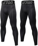 LNJLVI 2 Pack Men's Compression Pants Running Tights Workout Leggings(Black-Gray line,L)