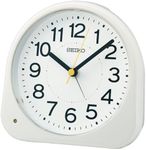 Seiko Clock KR525W Alarm Clock, Analog Clock, Night Visible, White, 4.5 x 4.5 x 2.6 inches (113 x 116 x 66 mm)