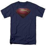 DC Comics Men's Superman Man of Steel Short Sleeve T-Shirt, Shield Navy, 2XL