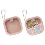 2 Pack Hair Tie Organizer Boxes，Portable Travel Hair Accessory Storage Organizer for Girls Womens Hair Tie , Cotton Swab ,Small Items Accessories Holder Containers