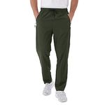 Rapoo Mens Workout Athletic Hiking Sweatpants Joggers Pants Elastic Waist Jogging Running Pants for Men with Zipper Pockets 05 Green M