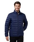 32 Degrees Men's Ultra-Light Down Packable Jacket | Layering | Zippered Pockets | Water Repellent, Dark Waves, Medium