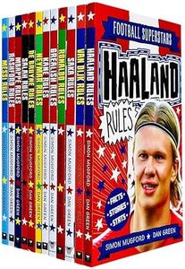 Football Superstars 12 Books Collection Rules Mega Pack Set By Simon Mugford & Dan Green(Fact,Stories & Starts)(Rolando, Neymar, Messi, Kane, Mbappé, Rashford, Haaland, Salah, De Bruyne & More)