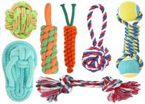 Agirav Tail Dog Toys + Dog Chew Toys + Rope Toys + Dog Toys for Small to Medium Dog + Tug Toy + Dog Toy Pack of 7