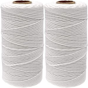 656Feet Cotton String for Baker/Cooking//Butchers/Craft 2MM 8Ply (White)