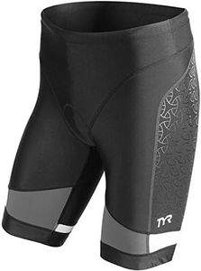 TYR Men's 9" Competitor Triangle Shorts, Black/Grey, X-Small