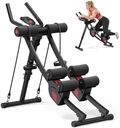 MERACH Ab Machine, Adjustable Ab Trainer Machine, AB Workout Equipment for Home Gym, Independent Dual Tracks for Mountain Climber, Foldable for Home Exercise, Load Capacity 440 LBS (Black)