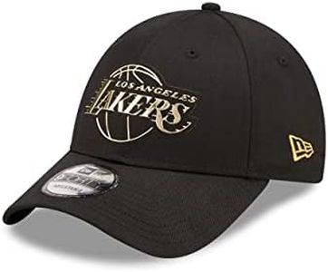 New Era Los Angeles Lakers NBA Foil Logo Black 9Forty Snapback Cap - One-Size