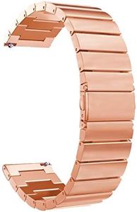 ACM Watch Strap Stainless Steel Metal 22mm Compatible with Fossil Q Venture Ftw6003 Smartwatch Belt Matte Finish Luxury Band Rose Gold