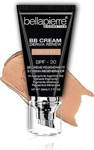 bellapierre BB Cream with SPF 20 - Tinted Sunscreen, Concealer, Matte Foundation, & Moisturizing Face Cream | Lightweight Formula + Pump Top Applicator | Non-Toxic & Paraben Free | 1.7 Oz - Medium