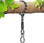 BeneLabel Hanging Rope, 1M Hammock Swing Straps Polyester String with Hook (400lbs) for Outdoor Tree Chair Playground Set Accessories, up to 2500lbs, 10mm Diameter, Black